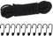 10M Elastic Cord, 1/4 Thick Shock Cord Heavy Duty 32Ft Elasticated Shock Cord Black Bungee Cords with Hooks for Caravan Camping Cargo Craft Rack (6mm x 10M, Black)