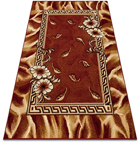 rugsx Teppich BCF Morad Trio Blumen, Blätter, klassisch, Teppich für Wohnzimmer, Zimmer, Schlafzimmer - weinrot 240x340 cm