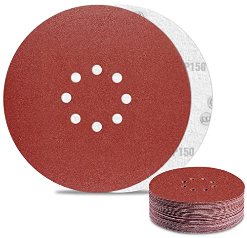 Dischi Abrasivi 225mm 8 Fori Carta Vetrata Grana 150 per Levigatrice da Muro (30Pezzi)