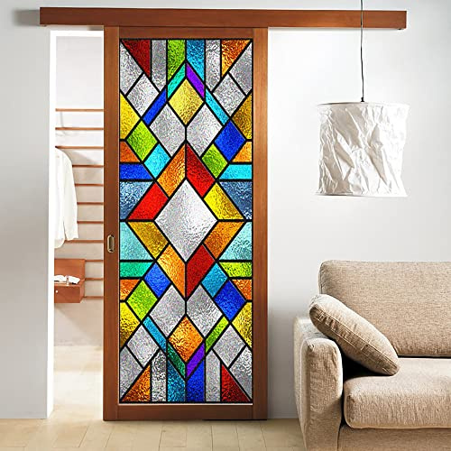 Lumanduo Película de privacidad estática para ventana, vinilo decorativo de vidrio, no adhesiva, película de privacidad para baño, puerta de vidrio, ventana, tintado de 70 x 200 cm