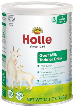 Holle Goat Milk Toddler Drink, Stage 3, 14.1 oz Powder, 12+ Months, European Whole Goat Milk, Non-GMO, No Palm Oil, DHA, Iron & Zinc, Clean Label Project Purity Award, Toddler Nutrition Drink