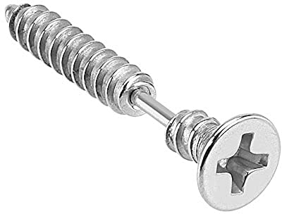 Taffstyle Piercing Stecker Senkkopf Schraube Imitat Industrial Ohr Cartilage Tragus Helix Ohrpiercing Knorpel Barbell Stab mit Kugel Lang Länglich Silber