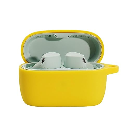 GIOPUEY Cilicone Case for Jabra ELITE 4 Active, Ultra-thin soft Cover, Slim-Fit,Anti-Fall,Not Easy to Dirty - Yellow