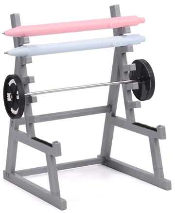 BOXOB Langhantel Stifthalter, Lustig Mini Squat Rack Stifthalter Fitnessstudio-Thema Schreibtisch Stift-Organizer Einzigartiges Geschenk für Fitness-Enthusiasten Gewichtheber-Fans Büro Dekoration