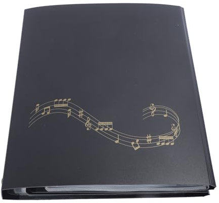 A4-Notenmappe, 4-seitiger Expand-Klaviernotenordner für Noten und Dokumenten-Organizer, 52 Seiten Kapazität Spiral-Notenordner für Klavier, Tastatur, Violine und Cello
