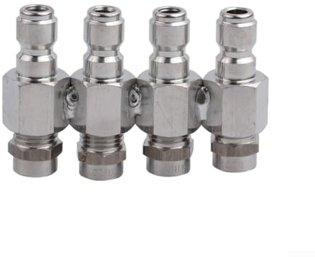 YUANGANG Pressure Washer Nozzle Kit 4 Way Tip Holder 1/4 Inch Quick Connect Soft Wash Rinse Direct Spray 0-Degree Angle Low Rinse