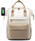 LOVEVOOK Backpack Womens, 15.6 Inch Laptop Travel Work Rucksack, Waterproof School Bag with USB Port for Teacher Nurse, Anti Theft Ladies Computer Back Pack for Office Business College Uni, Beige