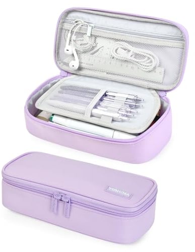 YOKUMA Federmäppchen mäppchen federtasche federmappe etui Schule groß Kapazität für mädchen Teenager Erwachsene schlamppermäppchen federpenal schulmäppchen Aesthetic Pencil case(Flieder)