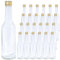 Vitrea 24 leere Glasflaschen 350ml Schraubverschluss Gold - Flaschen zum Befüllen mit Deckel - für Saft, Getränke, Likör, Öl, Saucen - 24 Stück, PP28, Geradhals