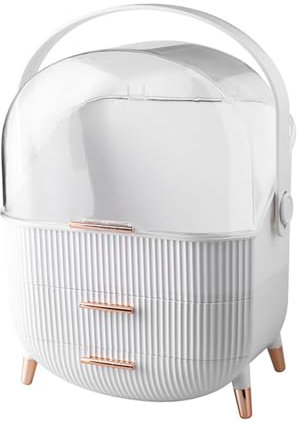 Zjyufy Multi-Function Beauty Storage Organiser, Make Up Box Storage Organizer, Organizer Skin Care Products Jewelry Organizer With Dustproof Lid And Handle For Bedroom Bathroom Desktop