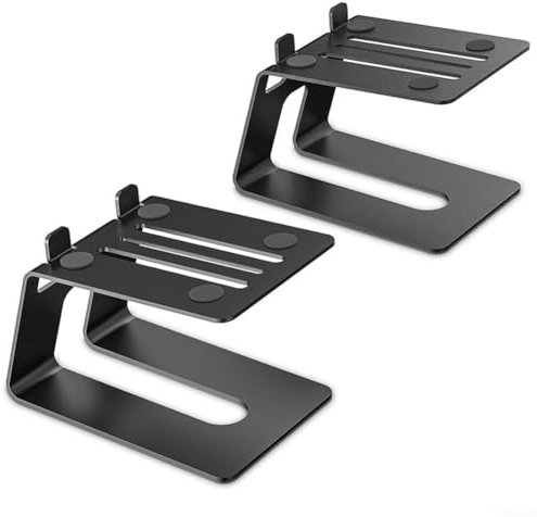 Desk Audio Stand, 2Pcs Desk Audio Stand Studio Monitor Riser Laptop Speaker Holder Rack For Bookshelf Desktop