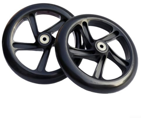 Leise PU-Räder für Roller, Rollwagen, Rollschuhe, perfekt für verschiedene Größen (180 mm x 30 mm, schwarz)