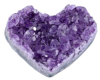 GEHECRST Amethyst Druse Herz Amethyst Stein Bergkristall Rohstein Herzform Kristall Cluster Drusenstück Herzförmige Amulett Reiki Heilstein Dekoration (4-5cm)