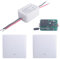 Interruptor de luz inalámbrico, transmisor receptor, 12V 24V 36V interruptores remotos de panel de pared, 5 V-36 V, transmisor de código de seguridad RF, sin cableado (1 receptor y 2 paneles de pared)