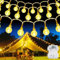AUAUY Lichterkette Außen Batterie, 6M 40 LED Kristall Kugel Lichterkette mit 6h Timer, IP65 Wasserdicht Lichterkette für Weihnachten Schlafzimmer Hochzeit Balkon Geburtstag Innen Außen Deko-Warmweiß