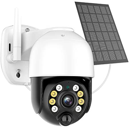 Solar Security Camera 4G SIM Card Solar Camera Built-in Battery Outdoor IP Camera 2K WIFI Wireless Security PTZ Camera PIR Motion Surveillance(4G Cam)