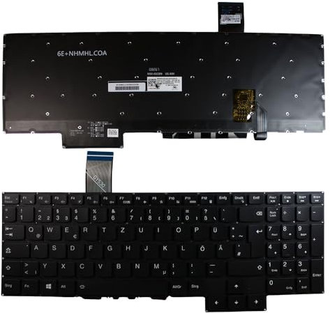 Power4Laptops Alemán Retroiluminada Negro Teclado de Repuesto para Ordenador portátil Compatible con Lenovo IdeaPad Gaming 3 15IMH05