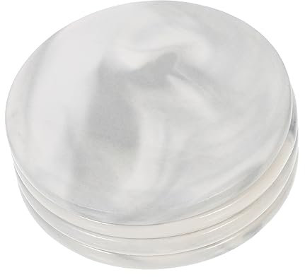 COLLBATH 4 Piezas Posavasos De Mármol Posavasos De Mesa Decorativos Posavasos Redondos con Rejilla Patrón De Mármol Redondo Posavasos Portavasos Posavasos Grey Cerámica