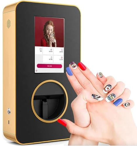 DIY-Automatische Nagelkunstdruckmaschine, 10,1-Zoll-Nageldruckmaschine Mit HD-Bildschirm Und Lautsprechern, 2400 DPI Auflösung, Druckzeit: 35 Sekunden, Unterstützt WLAN/DIY