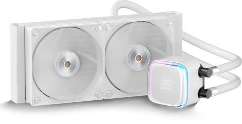 Ocypus Iota L24 WH AIO Wasserkühlung PC mit digitaler Echtzeitanzeige, 240mm Flüssig CPU Kühler, ARGB Effizienzpumpe, TDP 280W, geräuscharme FDB Lüfter, für AMD AM4/AM5 & Intel LGA 115X/1200/1700/1851