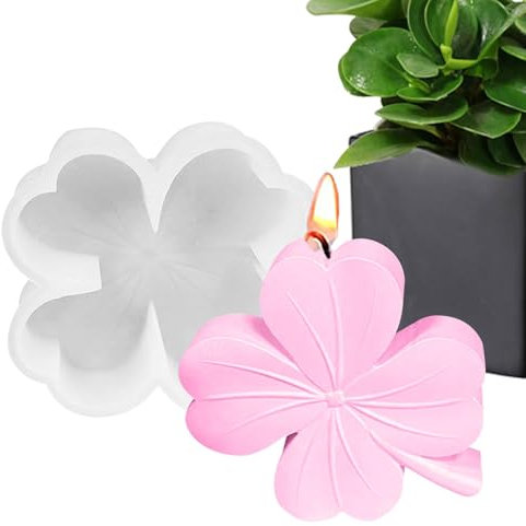 Generisch Glückskleeblatt-Silikonform, Vierblättriges Kleeblatt Silikonformen,Glückskleeblatt Silikonform, Silikonform Vierblättriges Für Sojawachs Kerzen, Seife, Gips