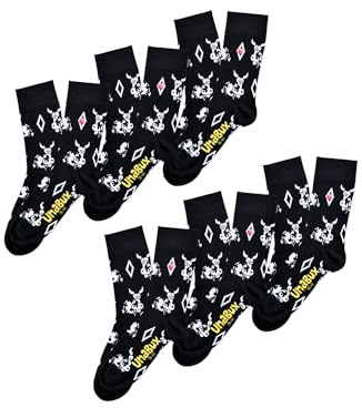 Unabux Unisex Freizeitsocken 6-Pack BRUNO - black - Größe 36-39