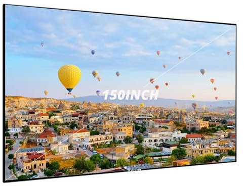 LCQSYE videoproyector Pantalla de proyector Marco Fijo 1CM Pantalla de proyección de Marco ultraestrecho Cine en casa 4K Pantallas de proyección(72 Inch)