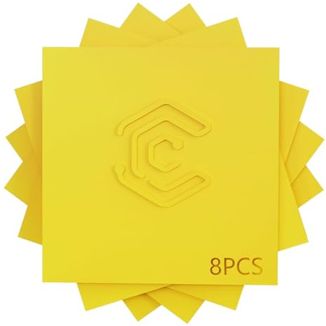 Creatorally 8 Pack Pre-Painted Colorued Plywood Sheets, 30x30cm x 3mm, 8 Colours Mixed Basswood, Ideal for Laser Cutting, Engraving, DIY Crafts, Ornaments, Models Making (Yellow)