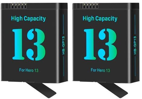 OHZHAO Lot de 2 batteries de rechange 2800 mAh pour GoPro Hero 13, 2025 - Batterie haut de gamme pour appareils photo Hero 13