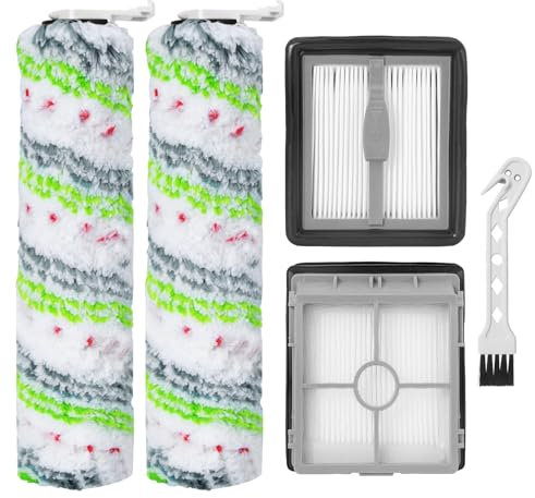 Heykewi Rouleau de Brosse et Filtre HEPA pour Bissell Crosswave X7 plus Cordless Pet | 2955N | 3479N Accessoires, 2 Rouleaux de Brosse pour Animaux domestiques, 2 Filtre HEPA, 1 Brosse de nettoyage