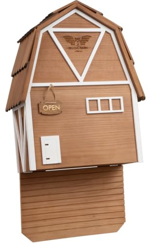 Big Bat Barn Bat House for Outdoors – Il contenitore completo per pipistrelli per esterni – Pulisci il tuo giardino dalle zanzare – Scatola per pipipistrelli senza vernice interna