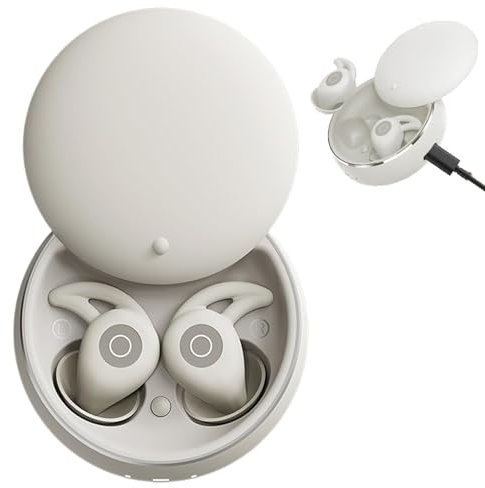 RYVETTE Novonell Snooze Pods Pro with ANC, Snoozepods Pro Sleep Headphones, Sleep Headphones Bluetooth, Sleep Pods Wireless, Anti Snoring Headphones for Side Sleepers, Mini Bluetooth Sleepbuds(White)