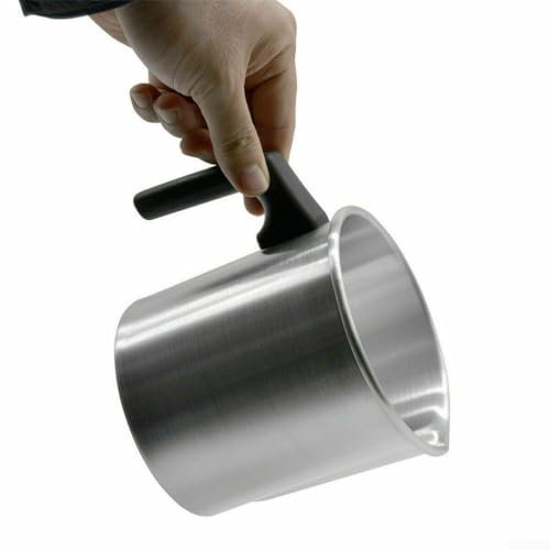DIY Aluminium Gießtopf für Kerzenwachs Schmelzen Design mit Verbrühungsgriff und Thermometer Kompatibilität (1,2 l Topf)