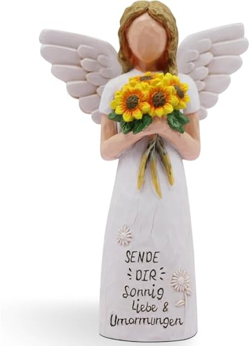 Asseourc Sonnenblumen Engel Figuren Geschenk Freundin, Beste Freundin Weihnachtstag, Geburtstagsgeschenk für Frauen, Freundin, Schwester, Kollegin, Mama, Gute Besserung Geschenke