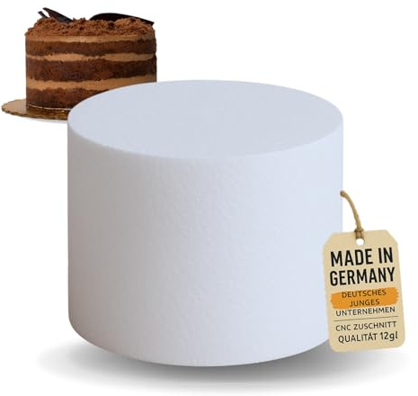 LA LILEYN Cake Dummy Styropor - 1 Etage - Extra hoch je 8,5cm - Qualität 12g/l - Ideal als Cake dummy - Torten dummy - Geschenk - Cupcake - Basteln & mehr