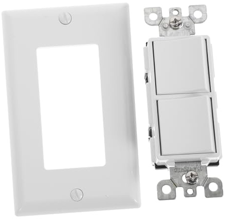 HONITANO Interruptor de Luz Doble con Dos Palancas Resistente con de Pared Blanca Ul Control Seguro para Uso Residencial y Comercial