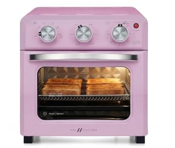 VAL CUCINA 6-in-1 Air Fryer Toaster Oven Combo, Compact 12.7 QT Small Countertop Convection Oven, Fits 9 Pizza & 4 Toast, Hexagon Hybrid Heating, Enamel Baking Pan