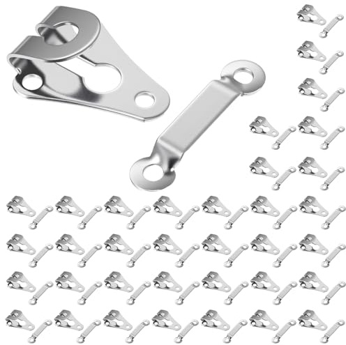Elegaperma 40 Sets Nähhaken Silber, Closure Hook aus Metall, Nähzubehör | Hosenverschluss Haken für Hosen, Kleidung, Bh, Haken und Ösenverschluss