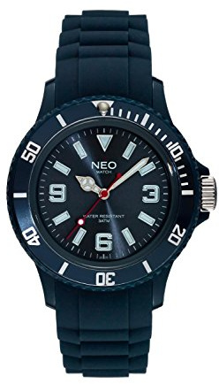 NEO watch N1-006 Unisex-Armbanduhr, Silikonarmband, Dunkelblau