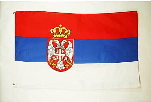 AZ FLAG - Flagge Serbien - 90x60 cm - Serbische Fahne 100% Polyester mit Messing-Ösen - 50g