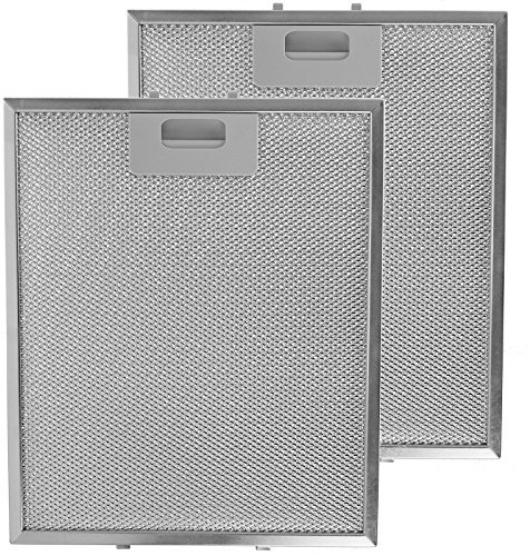 SPARES2GO Metal Mesh Filter for Whirlpool Cooker Hood/Kitchen Extractor Fan Vent (Pack of 2 Filters, Silver, 300 x 250 mm)