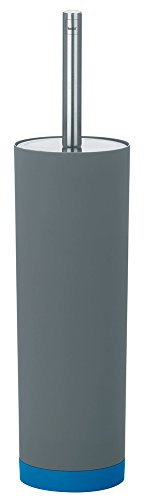 Kela WC-Garnitur Coletta aus Kunststoff in grau/blau, Plastik, 8.5 x 8.5 x 39 cm
