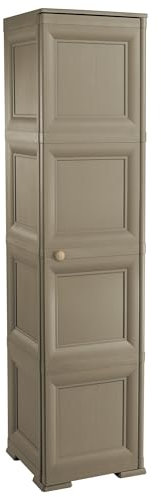 Tontarelli - Armario escobero 1 Puerta 4 estantes Omnidomus wengué