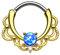 Piercingfaktor® Piercing Universal Clicker Schild Ring Septum Nasenpiercing Lippenpiercing Tragus Helix Ohr mit Opal Vergoldet Gold Blau
