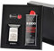 Sturmfeuerzeug Geschenk-Set - 1 Flasche Benzin (125ml) - 6 Feuersteine - mit Gravur - inkl. Geschenketui - Wind- und Wetterfest Motiv Legend