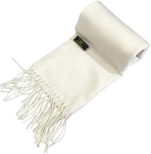 Herren-Schal, einfarbig, modisch, gestrickt, für Herbst / Winter, Umhang von CJ Apparel Gr. Einheitsgröße, cremefarben