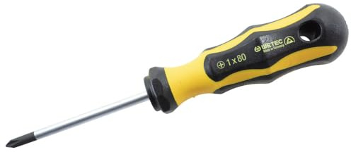 WETEC Phillips-Schraubendreher, ESD, PH1x80 mm, 180 mm (Schraubendreher Schraubenzieher ESD-Schraubendreher ESD-Kreuzschlitz-Schraubendreher)