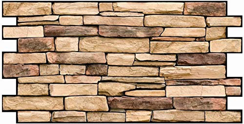 PVC Plastic Wall Panels 3D Decorative Tiles Cladding - Natural Slate (18 pcs / 8,82 m²)