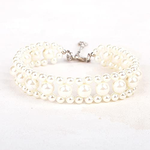 RayMinsino Halsband mit Perlen für Haustiere, verstellbar, geeignet für kleine und mittelgroße Katzen und Hunde