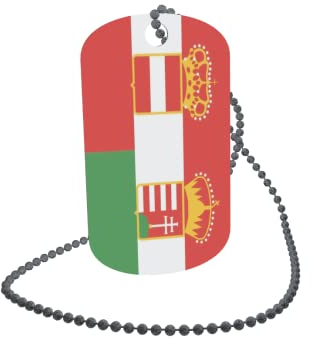 U24 Dog Tag Erkennungsmarke ID Tag an Kette Flagge Österreich-Ungarn Handel Alu 30 x 50 mm